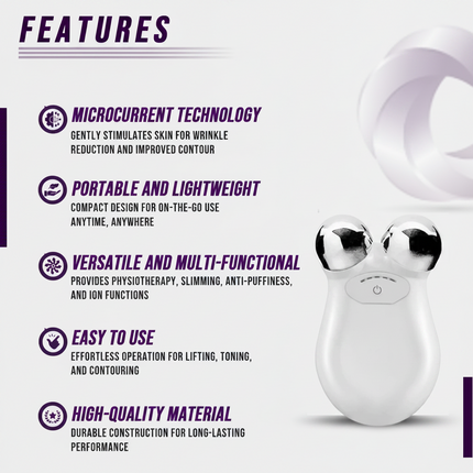 Microcurrent Facial Toning Massager – Non-Invasive Lift, Contour & Anti-Aging Device