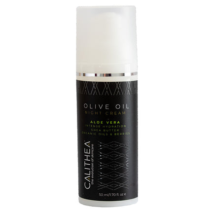 Calithea Olive Oil Night Cream – 96.7% Natural with Shea Butter, Argan Oil & Berries