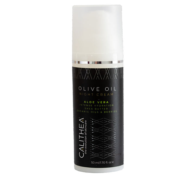 Calithea Olive Oil Night Cream – 96.7% Natural with Shea Butter, Argan Oil & Berries
