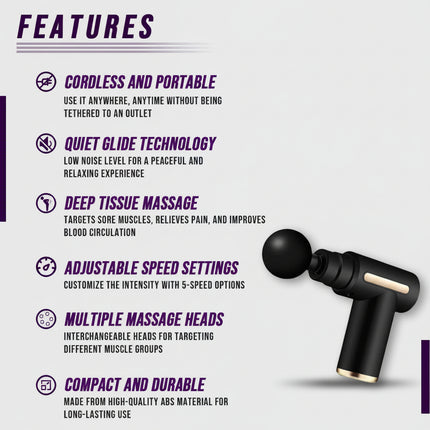 Muscle Massage Gun – Deep Percussion Therapy for Recovery, Pain Relief & Relaxation